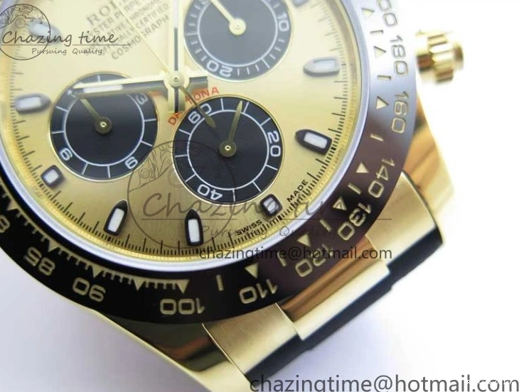 0501 Sporty Daytona 116518 KKF 1:1 Best Edition 904L Steel YG Black Dial on Rubber Strap A 2455